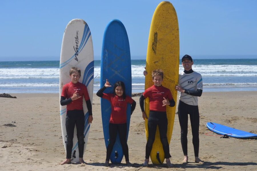 Pismo Beach: Private Group Surf Lesson- all equip included! - Meeting the Sandbar Surf truck on Addie Street