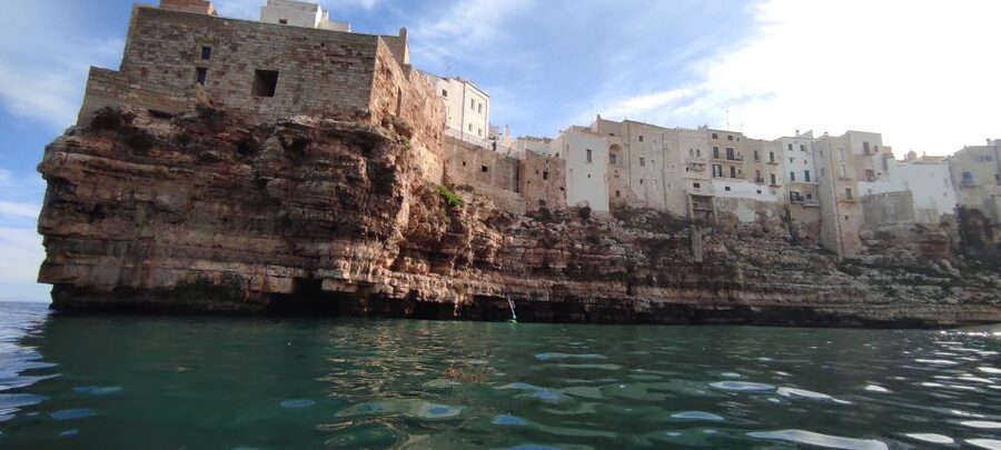 Polignano a Mare: Stand-Up Paddle Board Sea Cave Trip - Paddling toward Lama Monachile
