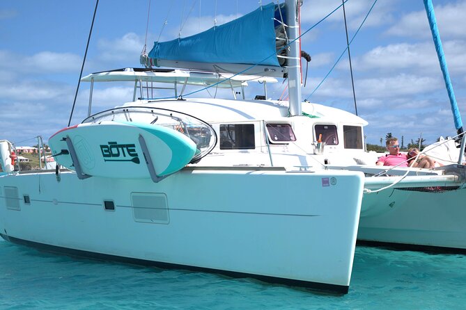 Private Catamaran Swim sail snorkel cliff jumping SUP - Food, drinks, music, and the small rules