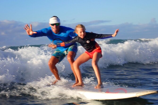 Private Kids Surfing Lessons - The Waikiki setting and the Diamond Head view