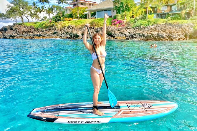 Private Stand Up Paddle Boarding Tour in Turtle Town, Maui - Learning to stand before searching for turtles