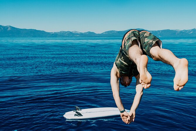 Private Wakesurf/Wakeboard Boat Charter Lake Tahoe - Learning wakesurfing and wakeboarding