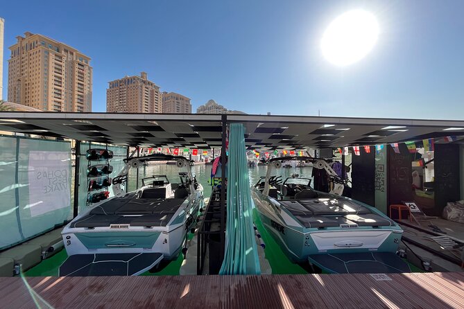 Private Wakesurfing or Wakeboarding along Doha's skyline - Weather, fitness, and cancellation details