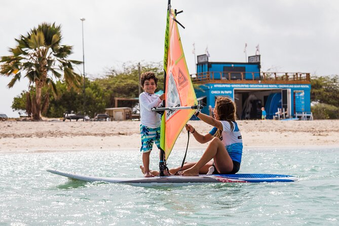 Private Windsurfing Lessons in Aruba - The first hour: learning wind, sail, and balance