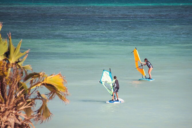 Private Windsurfing Lessons in Aruba - The second hour: practice with the instructor nearby
