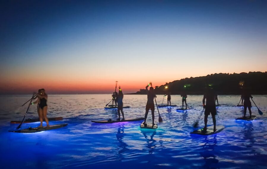 Pula: Night LED Stand-Up Paddle Board Tour - Paddling around the bay and island