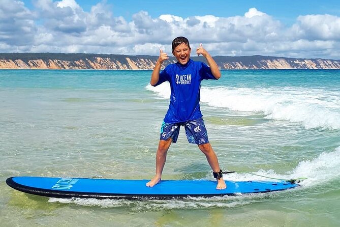Rainbow Beach: Surf Lesson Safari & Beach 4WD Double Island Point - What the surf lesson is like for a beginner