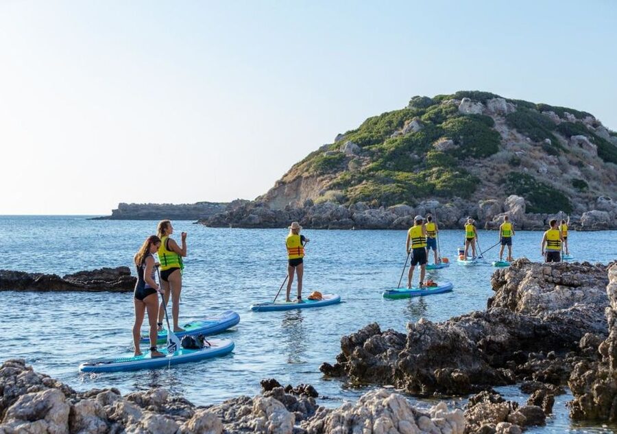 Rhodes: Stand-Up Paddleboard and Snorkeling Tour - Returning to Stegna as a group