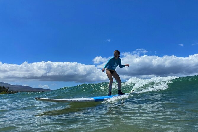 Semi-Private Surf Lesson at Kalama Beach in Kihei - Getting fitted with the included gear