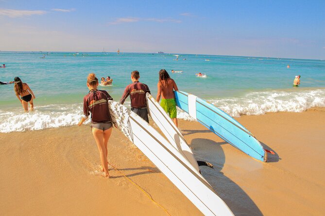 Semi-Private Surf Lesson for 2 or 3 people on Waikiki Beach - The land lesson comes before the ocean work