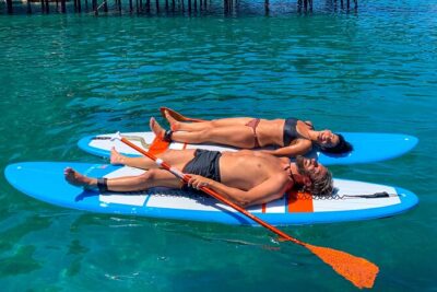 Small group paddle boarding tour to Bagni Regina Giovanna