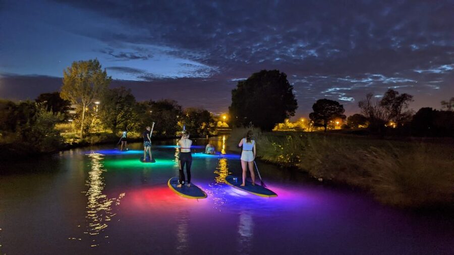Split: Stand Up Paddleboard Night Glow Tour - The river section: stars above, fish below
