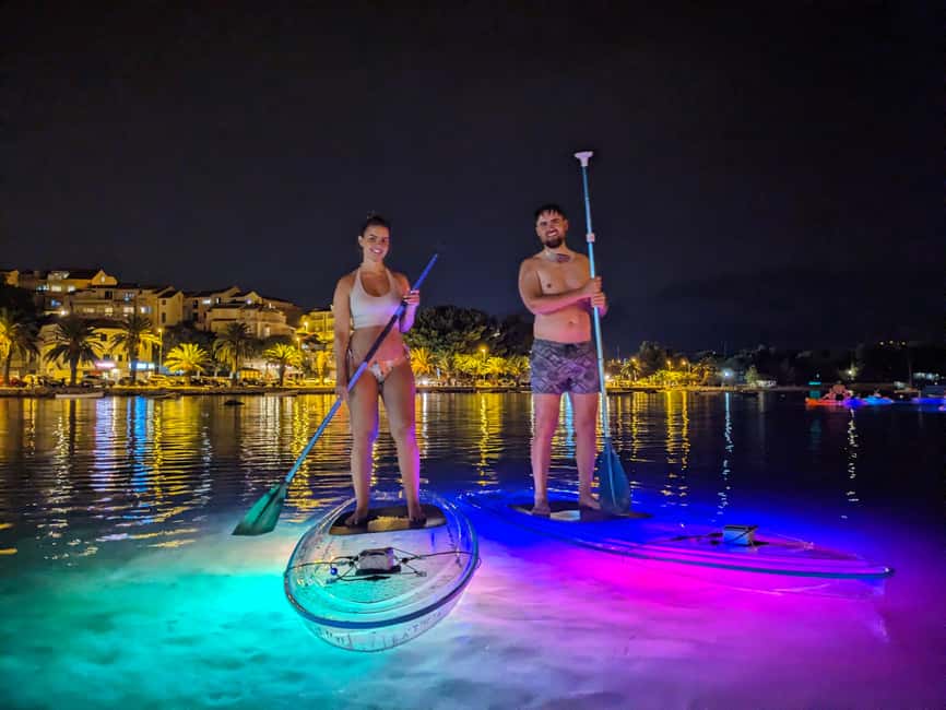 Split: Transparent SUP night Glow tour - Meeting in Split and reaching Stobreč