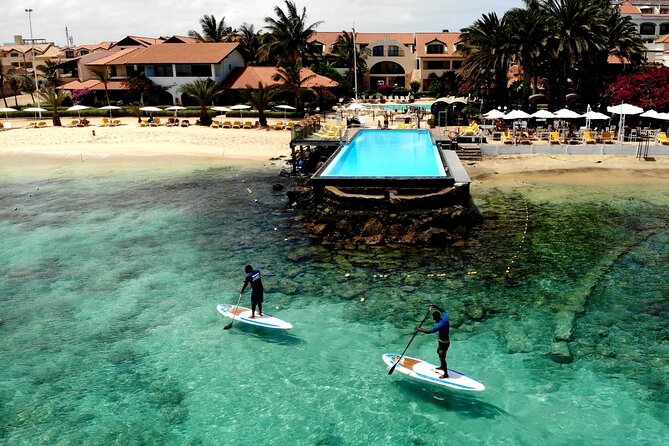 Stand Up Paddle Tour in Santa Maria Bay - Getting comfortable on the board before launch