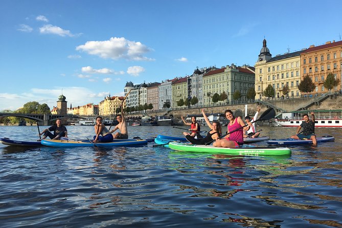 Stand-Up Paddleboarding on the Vltava River in Prague - Paddling toward Prague’s center