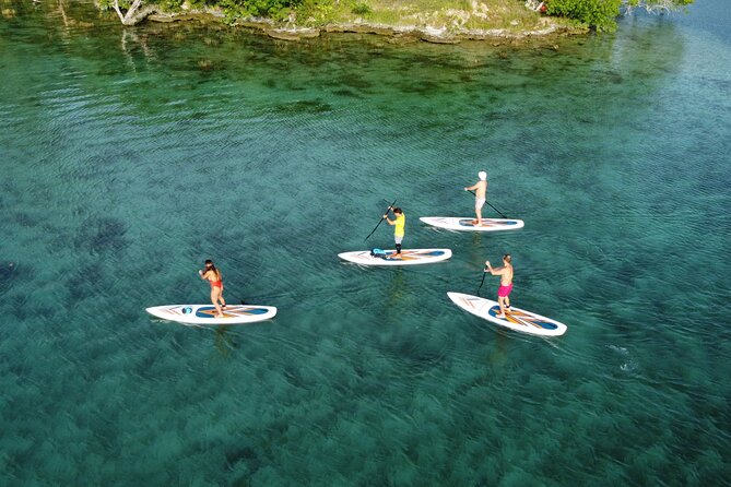Sunrise on Paddleboard with breakfast in the lagoon of 7 colors - Getting comfortable on the paddleboard