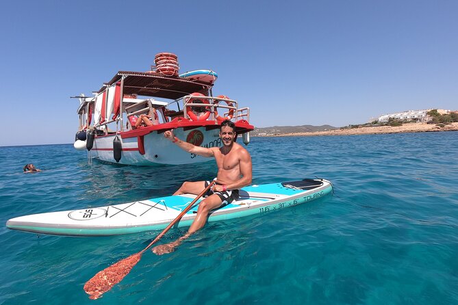 SUP Adventure Ibiza (stand up paddle & snorkeling) VIP TOUR - Food, drinks, music, and the boat itself