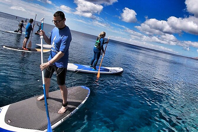 Sup Experiences in the ocean - The setting at School3S in Tías