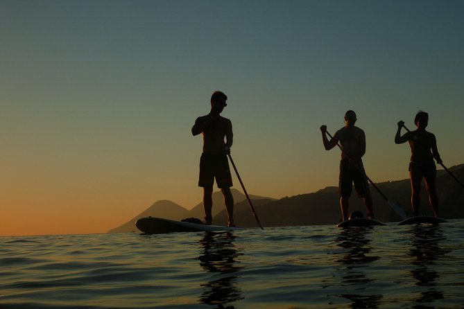 SUP into the sunset on Vulcano Island - The swim and the changing sunset light