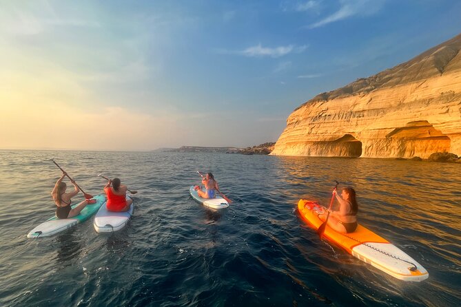SUP Sunset Paddling to Ta Marija Caves - Paddling toward Ta’ Marija caves