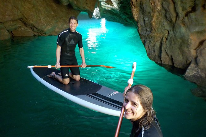 SUP Tour in Algarve Ingrina Caves w/ Snorkeling & Photos Included - The 10-minute lesson helps first-time paddlers