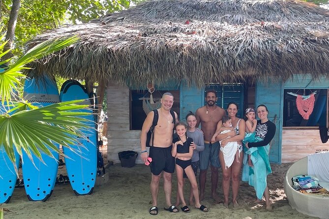 Surfing lesson at beautiful beach Playa Encuentro - The best part may come after the lesson