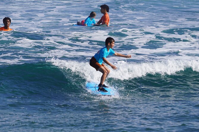 Surfing lesson at beautiful beach Playa Encuentro - Almond trees, shade, and a less polished beach setting