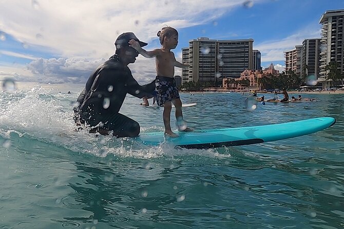 Surfing Lessons in Waikiki - Learning to stand instead of simply riding along