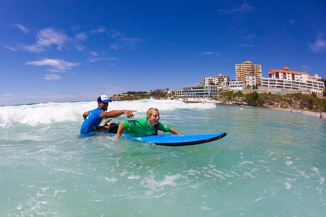Surfing Lessons on Sydney's Bondi Beach - The Lets Go Surfing base at North Bondi